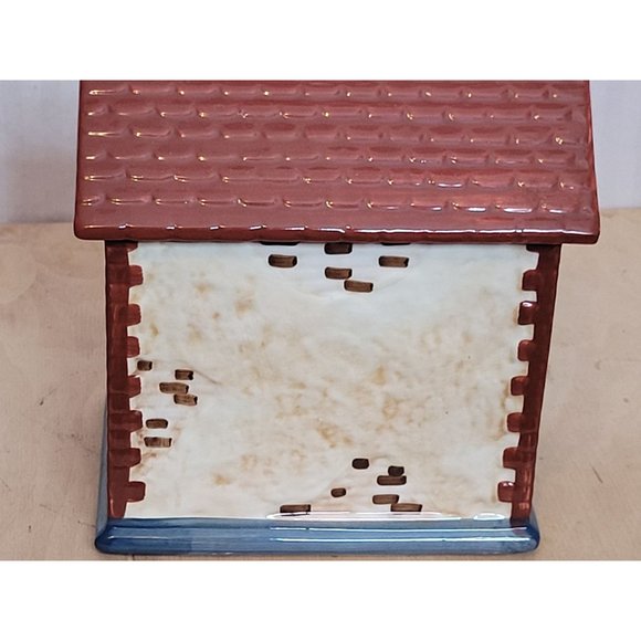 Vintage Mrs Fields Cookie Jar Storefront 3D Ceramic Rubber Seal on Lid 7.75x7x5 - Picture 8 of 11